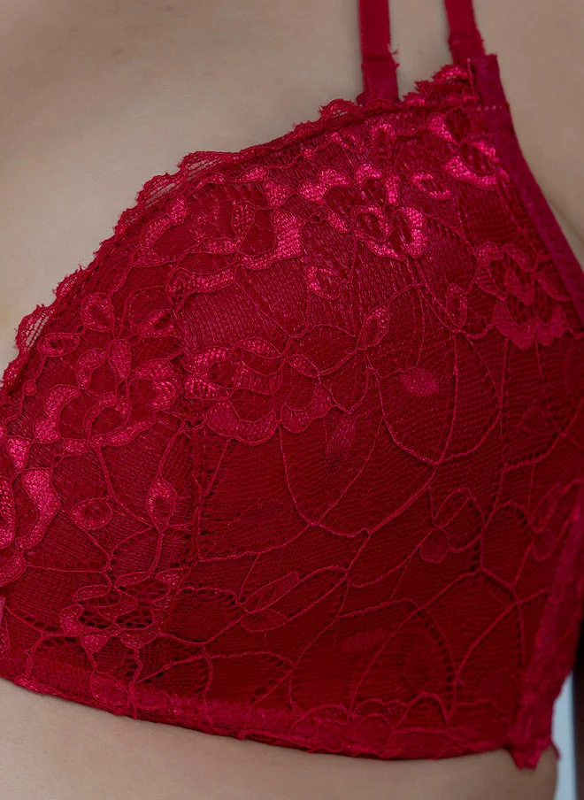 Laceandme Laceandme Women Maroon Lingerie Set 4306